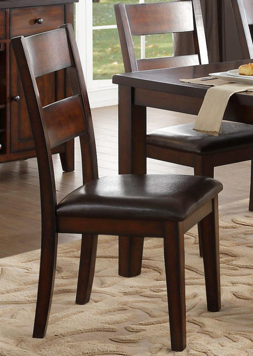 Mantello Side Chair in Cherry (Set of 2) - U&U Home Budget Furniture (Carteret, NJ)