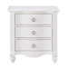 Meghan 3 Drawer Nightstand in White 2058WH-4 - U&U Home Budget Furniture (Carteret, NJ)