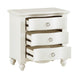 Meghan 3 Drawer Nightstand in White 2058WH-4 - U&U Home Budget Furniture (Carteret, NJ)