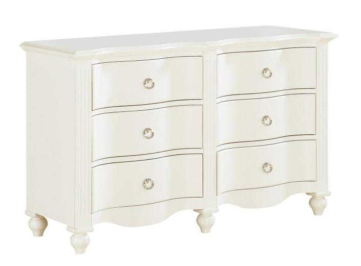 Meghan 6 Drawer Dresser in White 2058WH-5 - U&U Home Budget Furniture (Carteret, NJ)