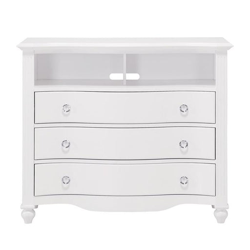 Meghan 3 Drawer Media Chest in White 2058WH-11 - U&U Home Budget Furniture (Carteret, NJ)