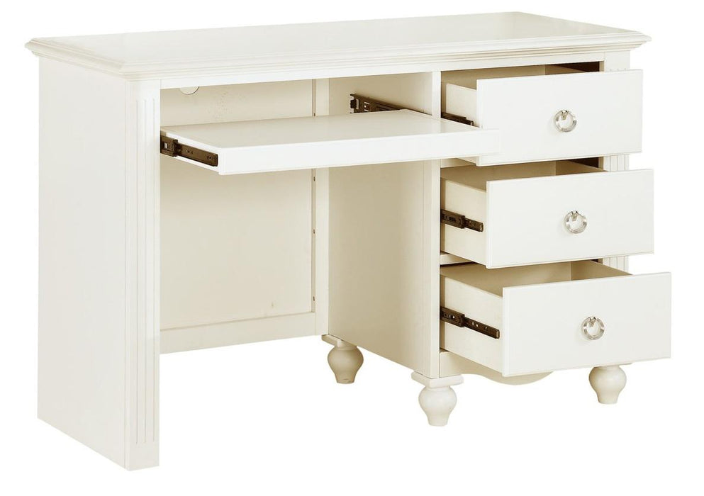 Meghan 3 Drawer Writing Desk in White 2058WH-15 - U&U Home Budget Furniture (Carteret, NJ)