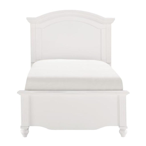 Meghan Twin Panel Bed in White 2058WHT-1* - U&U Home Budget Furniture (Carteret, NJ)
