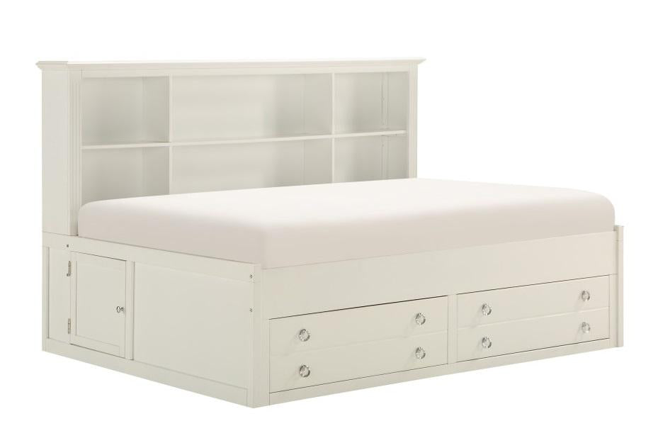 Meghan Twin Lounge Storage Bed in White 2058WHPRT-1* - U&U Home Budget Furniture (Carteret, NJ)
