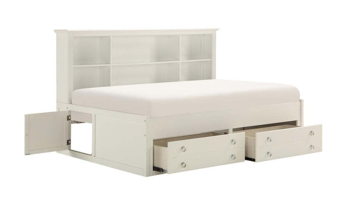 Meghan Twin Lounge Storage Bed in White 2058WHPRT-1* - U&U Home Budget Furniture (Carteret, NJ)