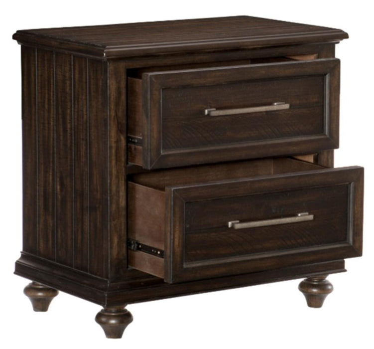 Cardona Nightstand in Driftwood Charcoal 1689-4 - U&U Home Budget Furniture (Carteret, NJ)