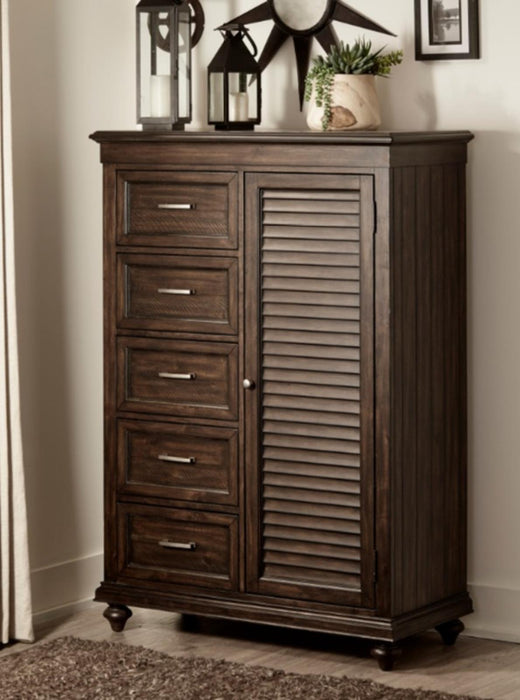 Cardona Wardrobe Chest in Driftwood Charcoal 1689-10 - U&U Home Budget Furniture (Carteret, NJ)
