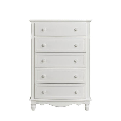 Clementine 5 Drawer Chest in White B1799-9 - U&U Home Budget Furniture (Carteret, NJ)