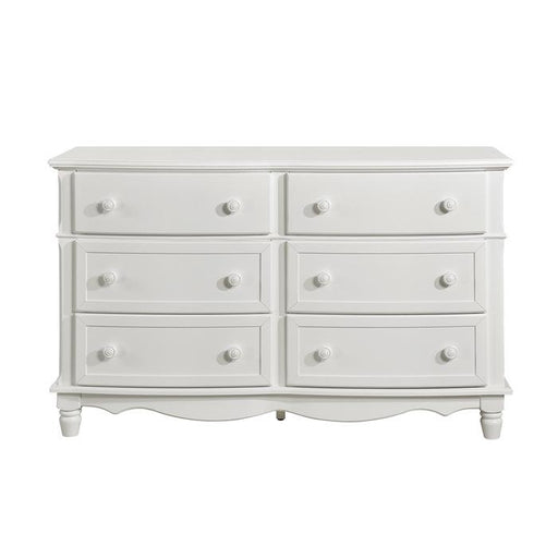 Clementine 6 Drawer Dresser in White B1799-5 - U&U Home Budget Furniture (Carteret, NJ)