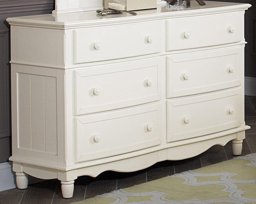 Clementine 6 Drawer Dresser in White B1799-5 - U&U Home Budget Furniture (Carteret, NJ)