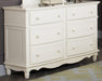 Clementine 6 Drawer Dresser in White B1799-5 - U&U Home Budget Furniture (Carteret, NJ)