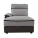 Laertes Left Side Chaise in Taupe Gray 8318-5L - U&U Home Budget Furniture (Carteret, NJ)