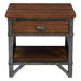 Holverson Nightstand in Rustic Brown & Gunmetal 1715-4 - U&U Home Budget Furniture (Carteret, NJ)