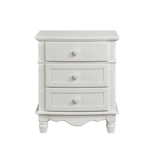 Clementine 3 Drawer Night Stand in White B1799-4 - U&U Home Budget Furniture (Carteret, NJ)