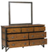 Holverson Mirror in Rustic Brown & Gunmetal 1715-6 - U&U Home Budget Furniture (Carteret, NJ)