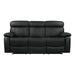 Pendu Double Reclining Sofa in Black 8326BLK-3 - U&U Home Budget Furniture (Carteret, NJ)