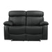 Pendu Double Reclining Loveseat in Black 8326BLK-2 - U&U Home Budget Furniture (Carteret, NJ)