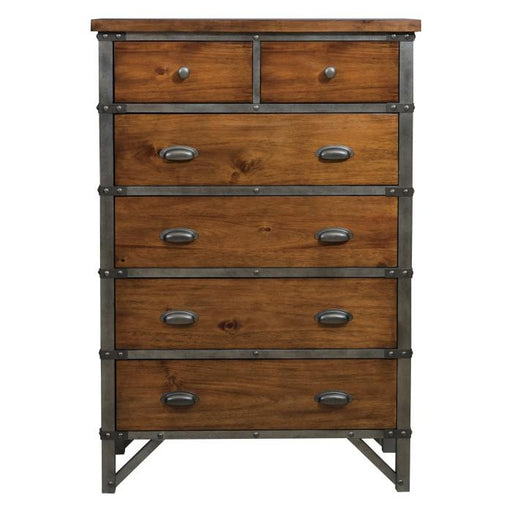 Holverson Chest in Rustic Brown & Gunmetal 1715-9 - U&U Home Budget Furniture (Carteret, NJ)