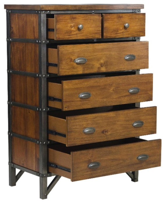 Holverson Chest in Rustic Brown & Gunmetal 1715-9 - U&U Home Budget Furniture (Carteret, NJ)