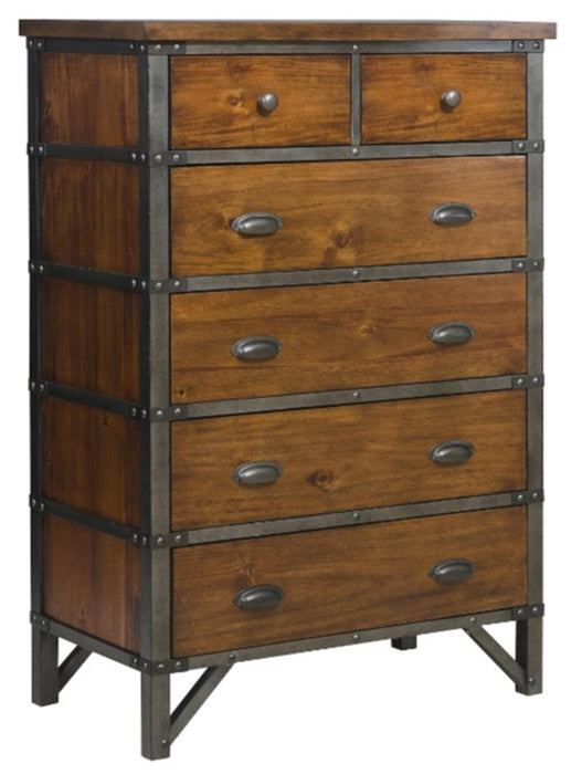 Holverson Chest in Rustic Brown & Gunmetal 1715-9 - U&U Home Budget Furniture (Carteret, NJ)