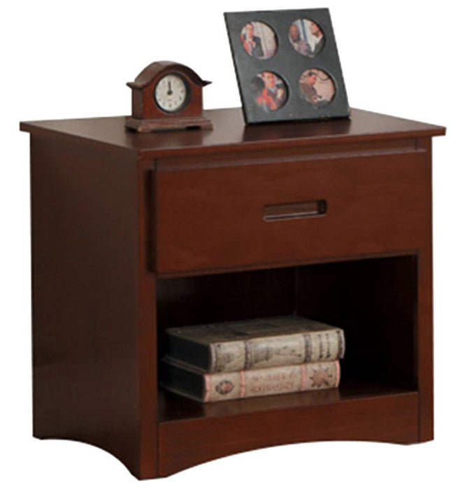 Rowe 1 Drawer Night Stand in Dark Cherry B2013DC-4 - U&U Home Budget Furniture (Carteret, NJ)
