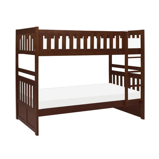 Rowe Twin/Twin Bunk Bed in Dark Cherry B2013DC-1* - U&U Home Budget Furniture (Carteret, NJ)