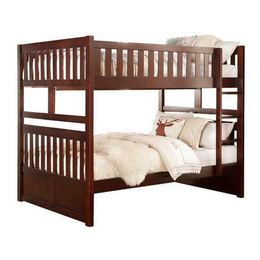 Rowe Full/Full Bunk Bed in Dark Cherry B2013FFDC-1* - U&U Home Budget Furniture (Carteret, NJ)