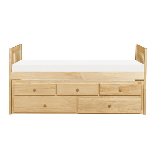 Bartly Twin/Twin Trundle Bed w/ 2 Storage Drawers in Natural B2043PR-1* - U&U Home Budget Furniture (Carteret, NJ)