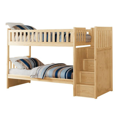 Bartly Bunk Bed w/ Reversible Storage in Natural B2043SB-1* - U&U Home Budget Furniture (Carteret, NJ)