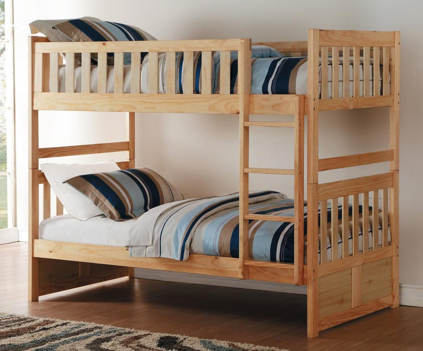 Bartly Twin/Twin Bunk Bed in Natural B2043-1* - U&U Home Budget Furniture (Carteret, NJ)