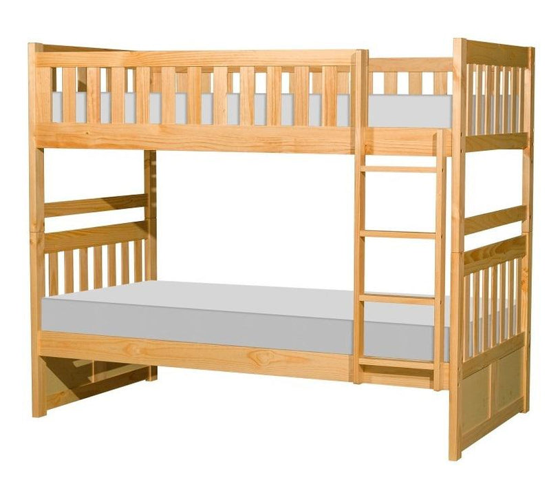 Bartly Twin/Twin Bunk Bed in Natural B2043-1* - U&U Home Budget Furniture (Carteret, NJ)