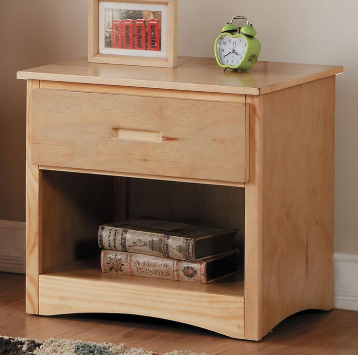 Bartly 1 Drawer Night Stand in Natural B2043-4 - U&U Home Budget Furniture (Carteret, NJ)