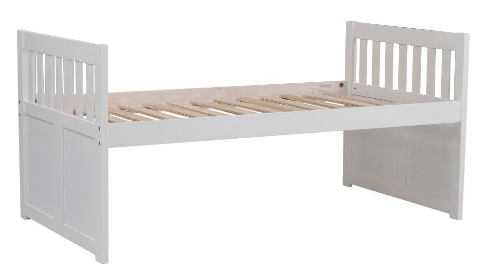 Galen Twin/Twin Trundle Bed with Storage in White B2053PRW-1* - U&U Home Budget Furniture (Carteret, NJ)