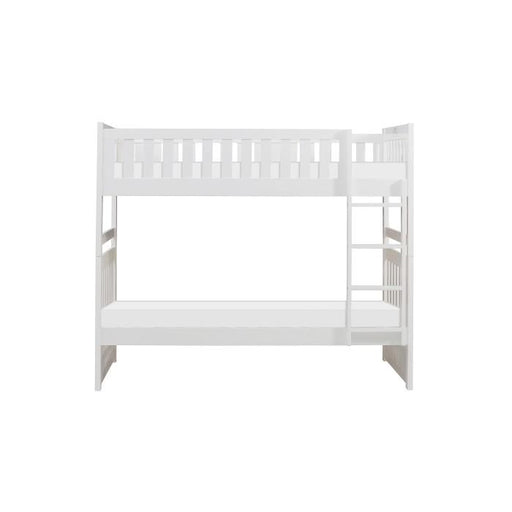 Galen Twin/Twin Bunk Bed in White B2053W-1* - U&U Home Budget Furniture (Carteret, NJ)