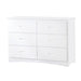 Galen 6 Drawer Dresser in White B2053W-5 - U&U Home Budget Furniture (Carteret, NJ)
