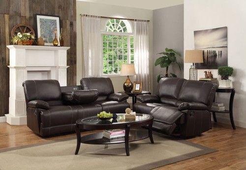 Cassville Double Reclining Sofa in Dark Brown 8403-3 - U&U Home Budget Furniture (Carteret, NJ)