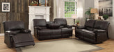 Cassville Double Reclining Sofa in Dark Brown 8403-3 - U&U Home Budget Furniture (Carteret, NJ)