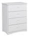 Galen 4 Drawer Chest in White B2053W-9 - U&U Home Budget Furniture (Carteret, NJ)
