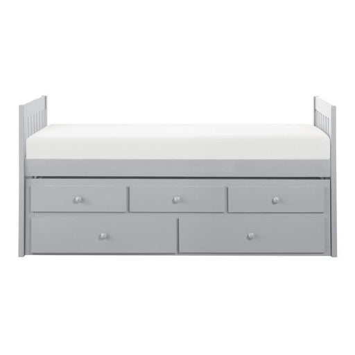 Orion Twin/Twin Trundle Bed w/ 2 Storage in Gray B2063PR-1* - U&U Home Budget Furniture (Carteret, NJ)