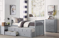 Orion Twin/Twin Trundle Bed w/ 2 Storage in Gray B2063PR-1* - U&U Home Budget Furniture (Carteret, NJ)