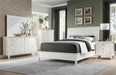 Cotterill Queen Upholstered Sleigh Bed in Antique White 1730WW-1* - U&U Home Budget Furniture (Carteret, NJ)