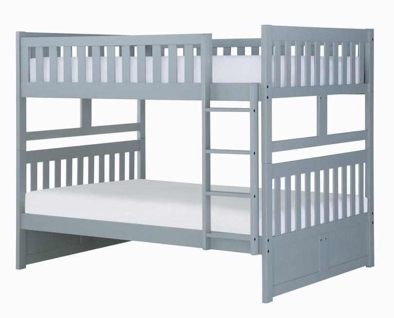 Orion Full/Full Bunk Bed in Gray B2063FF-1* - U&U Home Budget Furniture (Carteret, NJ)