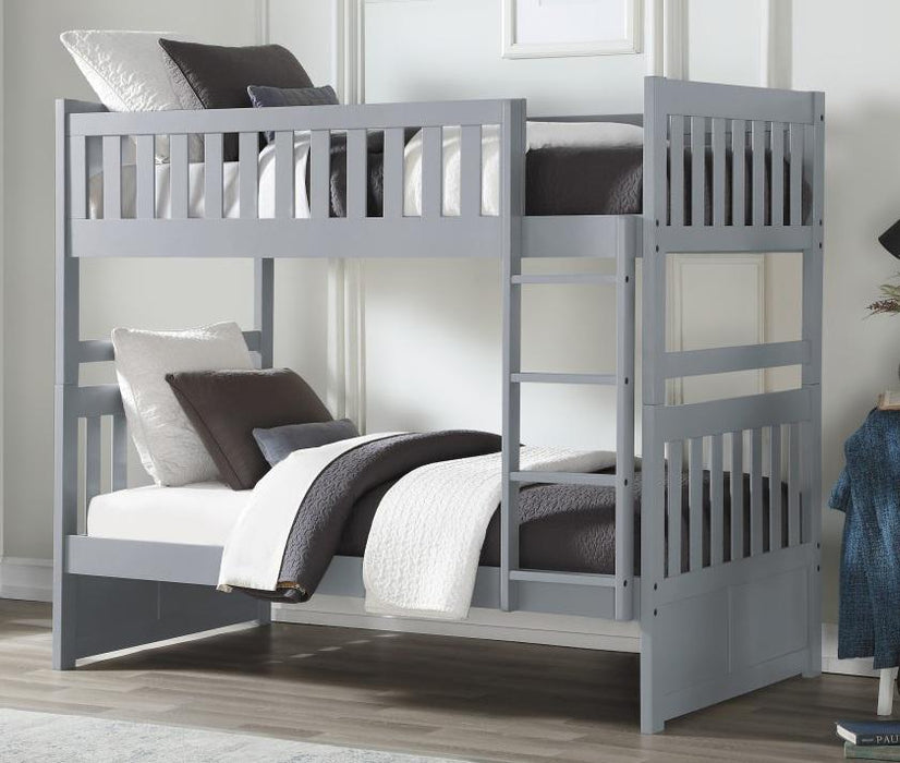 Orion Twin/Twin Bunk Bed in Gray B2063-1* - U&U Home Budget Furniture (Carteret, NJ)