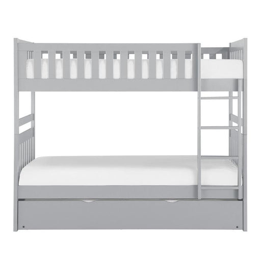 Orion Twin/Twin Bunk Bed with Trundle in Gray B2063-1*R - U&U Home Budget Furniture (Carteret, NJ)