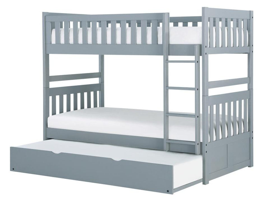 Orion Twin/Twin Bunk Bed with Trundle in Gray B2063-1*R - U&U Home Budget Furniture (Carteret, NJ)