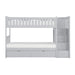 Orion Bunk Bed w/ Reversible Step Storage and Storage Boxes in Gray B2063SB-1*T - U&U Home Budget Furniture (Carteret, NJ)