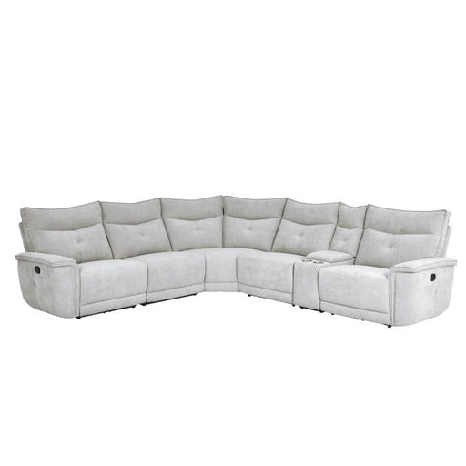 Tesoro 6pc Sectional Living Room Set in Mist Gray - U&U Home Budget Furniture (Carteret, NJ)