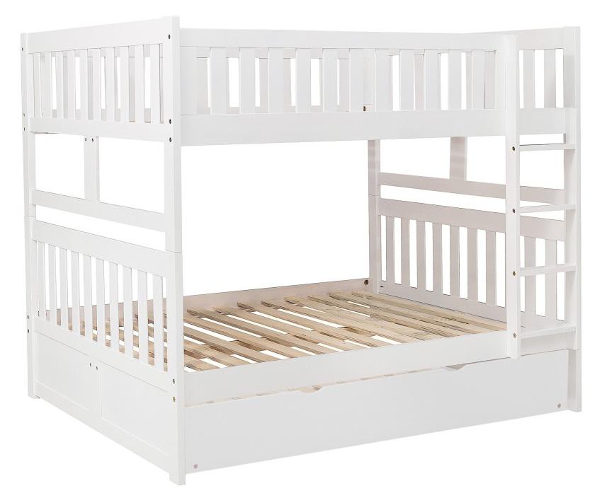 Galen Full/Full Bunk Bed w/ Storage Boxes in White B2053FFW-1*T - U&U Home Budget Furniture (Carteret, NJ)