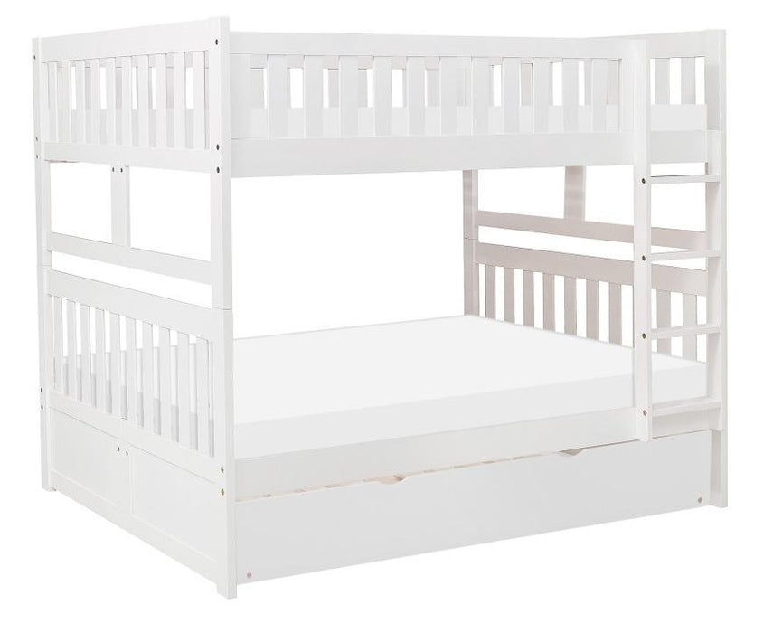 Galen Full/Full Bunk Bed w/ Storage Boxes in White B2053FFW-1*T - U&U Home Budget Furniture (Carteret, NJ)