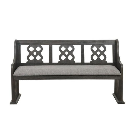 Arasina Bench with Curved Arms in Dark Pewter 5559N-14A - U&U Home Budget Furniture (Carteret, NJ)
